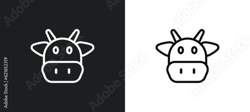 cow outline icon in white and black colors. cow flat vector icon from animals collection for web, mobile apps and ui.