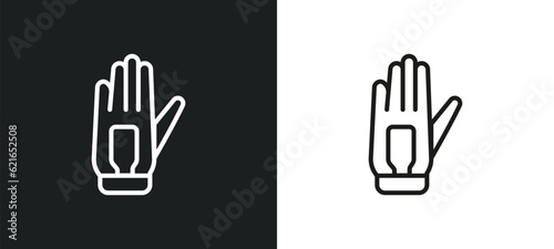 glove outline icon in white and black colors. glove flat vector icon from american football collection for web, mobile apps and ui.