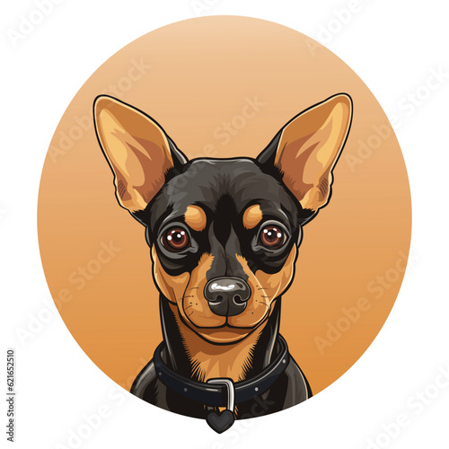 Miniature Pinscher Dog Vector Illustration