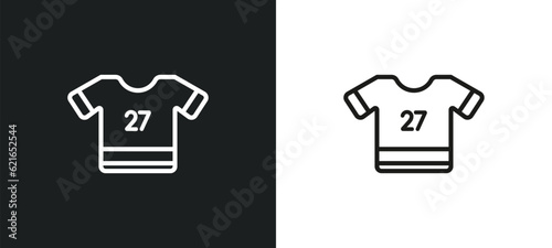 american football jersey outline icon in white and black colors. american football jersey flat vector icon from american football collection for web, mobile apps and ui.