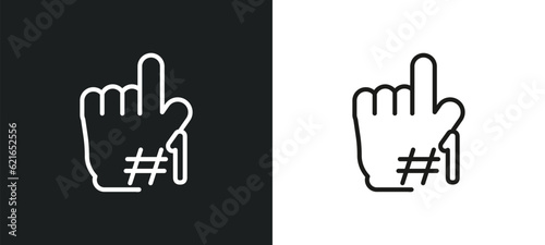 foam finger outline icon in white and black colors. foam finger flat vector icon from american football collection for web, mobile apps and ui.