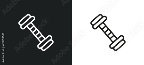 barbell outline icon in white and black colors. barbell flat vector icon from american football collection for web, mobile apps and ui.