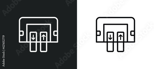 passenger passway outline icon in white and black colors. passenger passway flat vector icon from airport terminal collection for web, mobile apps and ui.
