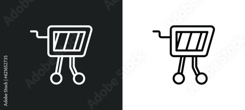 duty free basket outline icon in white and black colors. duty free basket flat vector icon from airport terminal collection for web, mobile apps and ui.