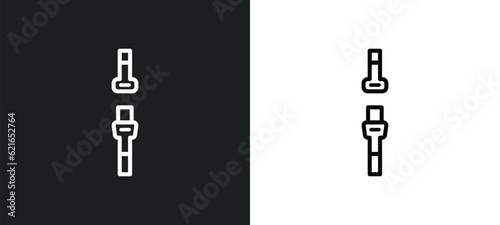 airplane security belt outline icon in white and black colors. airplane security belt flat vector icon from airport terminal collection for web, mobile apps and ui.