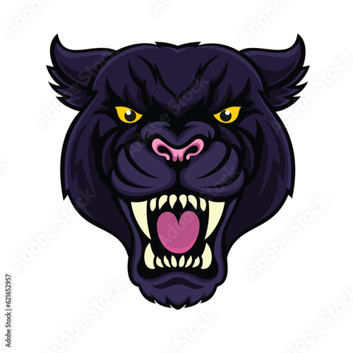 panther head vector illustration angry panther design