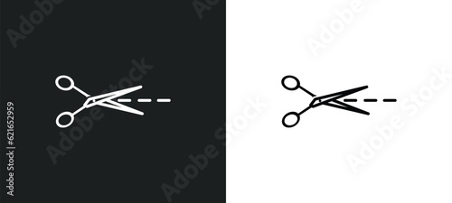 shears outline icon in white and black colors. shears flat vector icon from farming collection for web, mobile apps and ui.