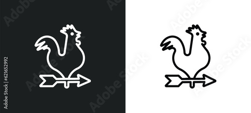 weather vane outline icon in white and black colors. weather vane flat vector icon from farming collection for web  mobile apps and ui.