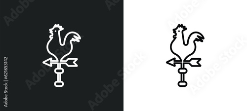 vane outline icon in white and black colors. vane flat vector icon from agriculture farming collection for web, mobile apps and ui. photo