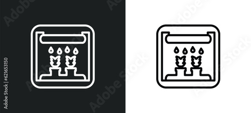 smart farm outline icon in white and black colors. smart farm flat vector icon from agriculture farming collection for web, mobile apps and ui.