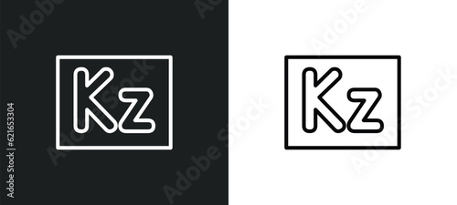angolan kwanza outline icon in white and black colors. angolan kwanza flat vector icon from africa collection for web, mobile apps and ui. photo