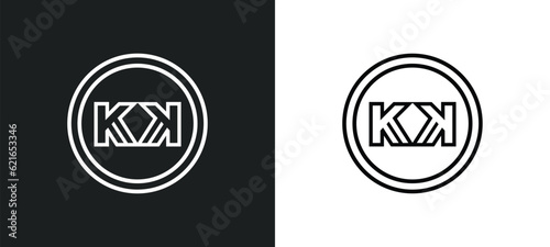 kenyan shilling outline icon in white and black colors. kenyan shilling flat vector icon from africa collection for web, mobile apps and ui.