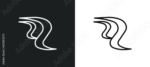 Fototapeta Naklejka Na Ścianę i Meble -  river outline icon in white and black colors. river flat vector icon from africa collection for web, mobile apps and ui.