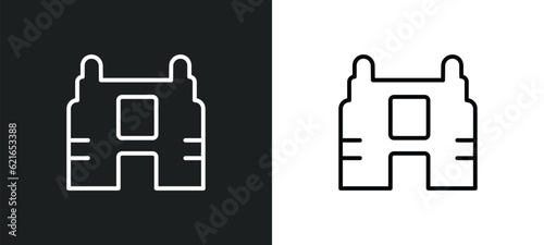 apartheid museum outline icon in white and black colors. apartheid museum flat vector icon from africa collection for web, mobile apps and ui. photo