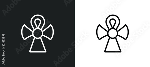 ankh outline icon in white and black colors. ankh flat vector icon from africa collection for web, mobile apps and ui.
