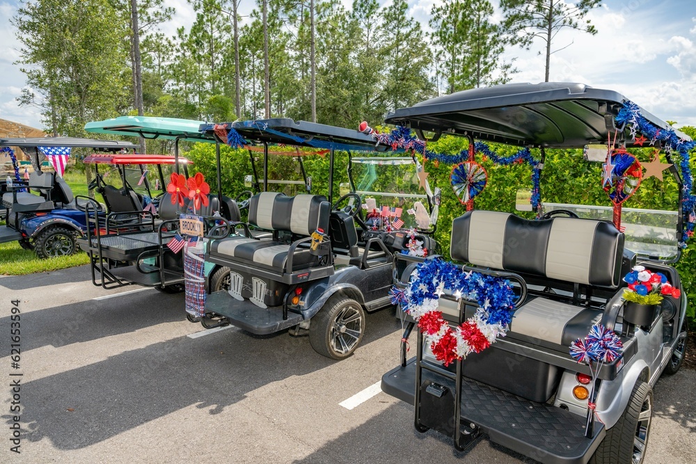 USA golf cart decorations