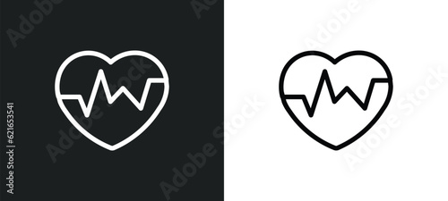 heart rate outline icon in white and black colors. heart rate flat vector icon from activities collection for web, mobile apps and ui.