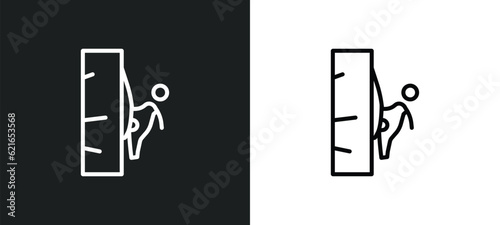 rappelling outline icon in white and black colors. rappelling flat vector icon from activity and hobbies collection for web, mobile apps and ui.
