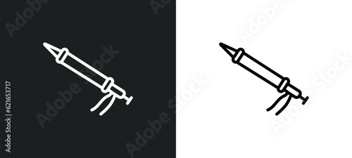 sealant gun outline icon in white and black colors. sealant gun flat vector icon from construction and tools collection for web, mobile apps and ui.
