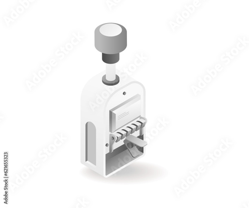 Technology portable numerator tool concept isometric illustration