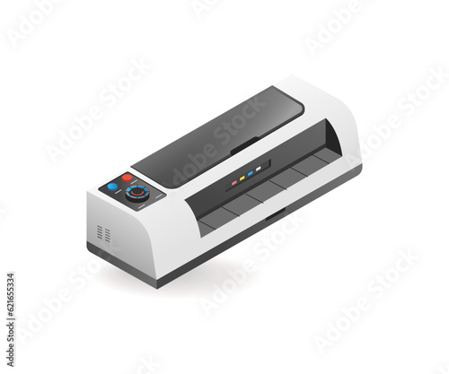 Technology laminating tool concept isometric illustration