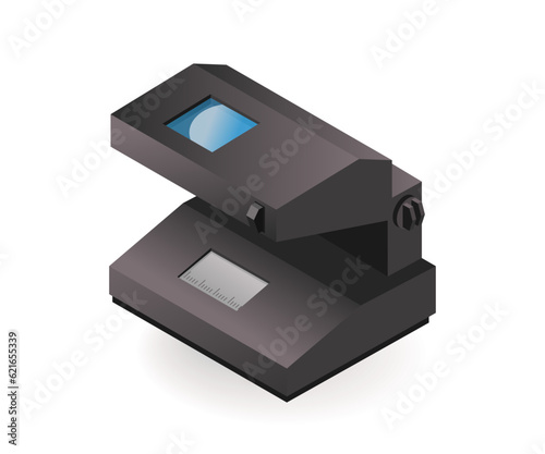 Technology Counterfeit money detection tool concept isometric illustration