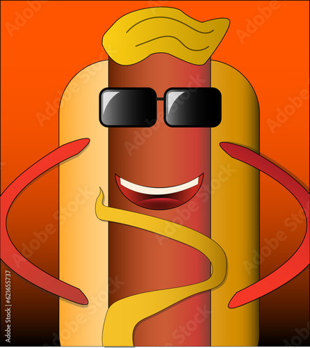 hot dog cartoon vector icon illustration. concept icon. Flat cartoon style