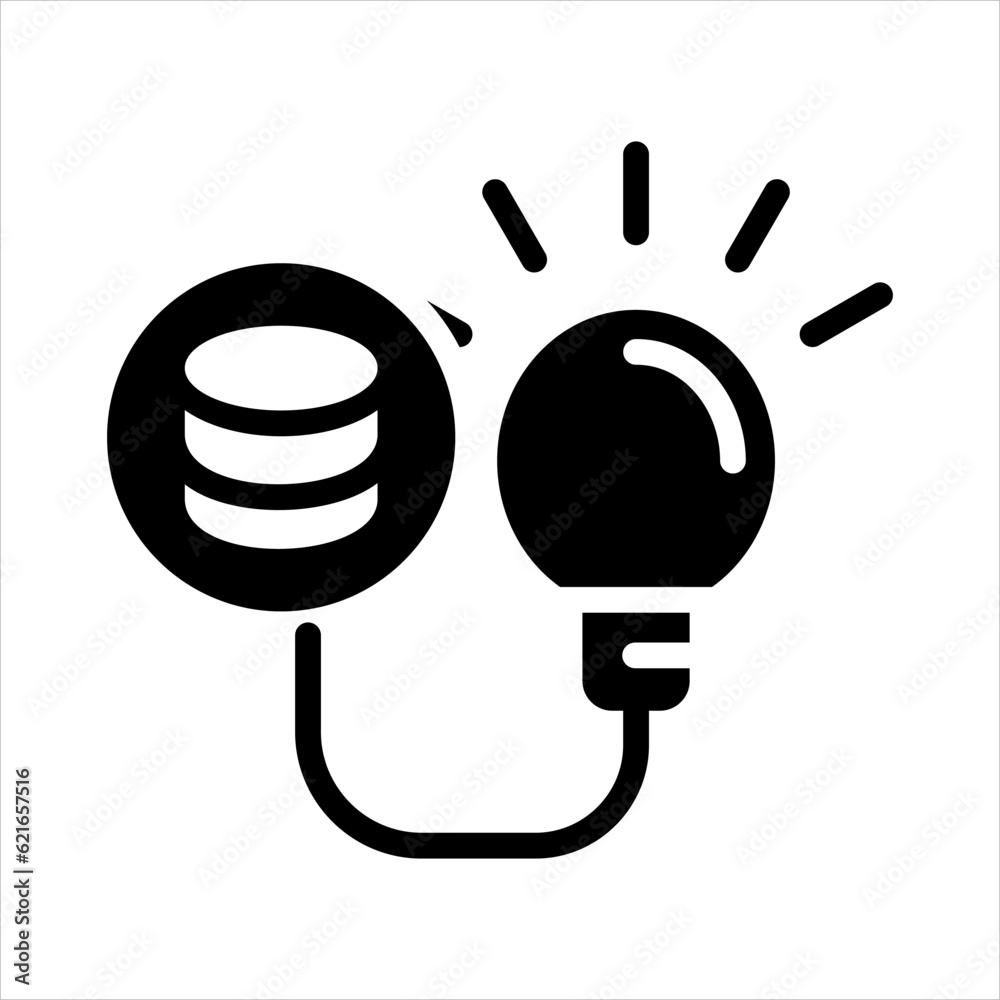 Light bulb line business idea icon vector, isolated on white background ...