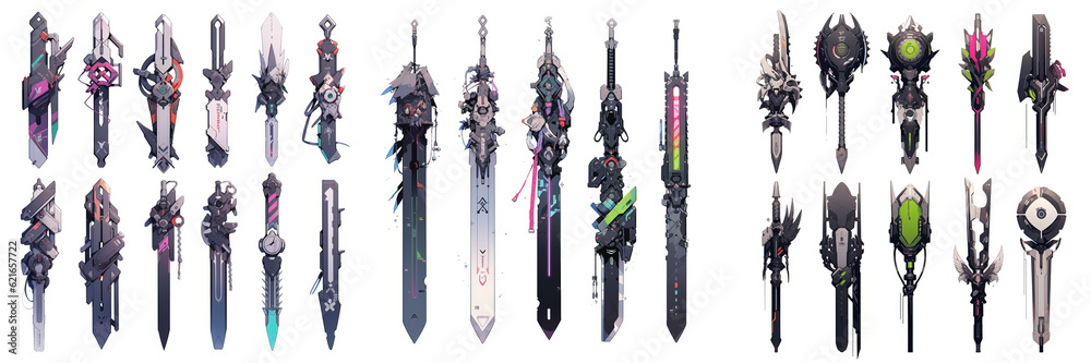 Obraz premium Weapons for games 2D view