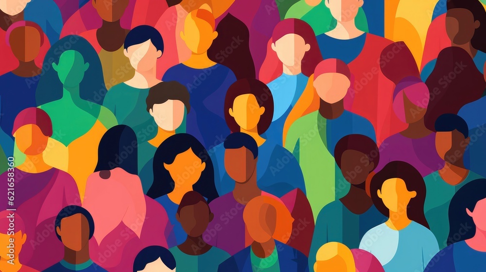 Inclusion and diversity concept expressed by an flat illustration of a ...