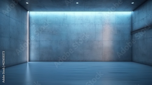 simple grey concrete wall with blue neon light , luxury wallpaper © sweetjinkz