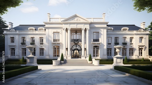 Two floor european house concept neoclassic style photo