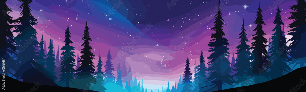 northern lights vector simple 3d smooth cut and isolated illustration