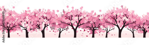 Cherry blossom trees in spring vector simple 3d isolated illustration © Zaharia Levy