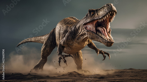 prehistoric - dinosaur - tyrannosaurus - velociraptor - Created with Generative AI technology.