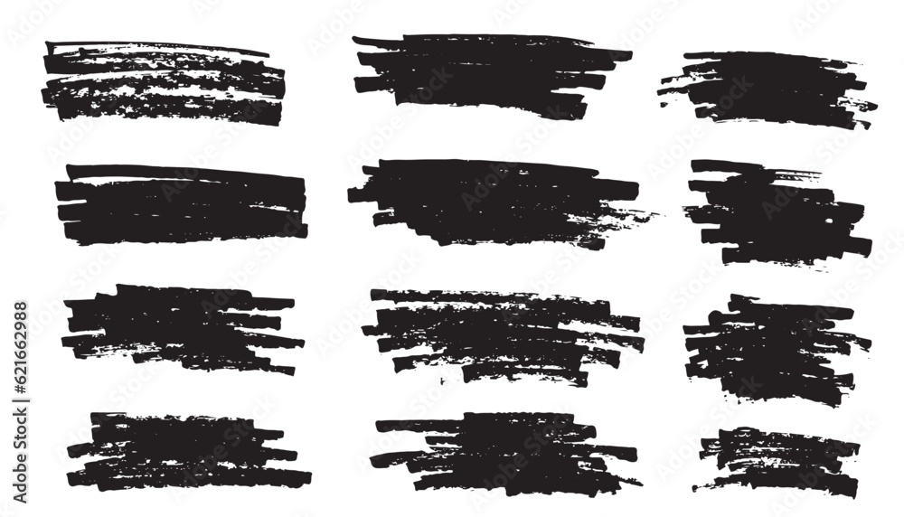 Set of black paint, ink brush strokes, brushes, lines. Dirty artistic design elements. highlight marker lines, highlighters pen acid strokes Set of black paint, ink brush strokes, brushes, lines. Dirty artistic design elements. highlight marker lines, highlighters pen acid strokes