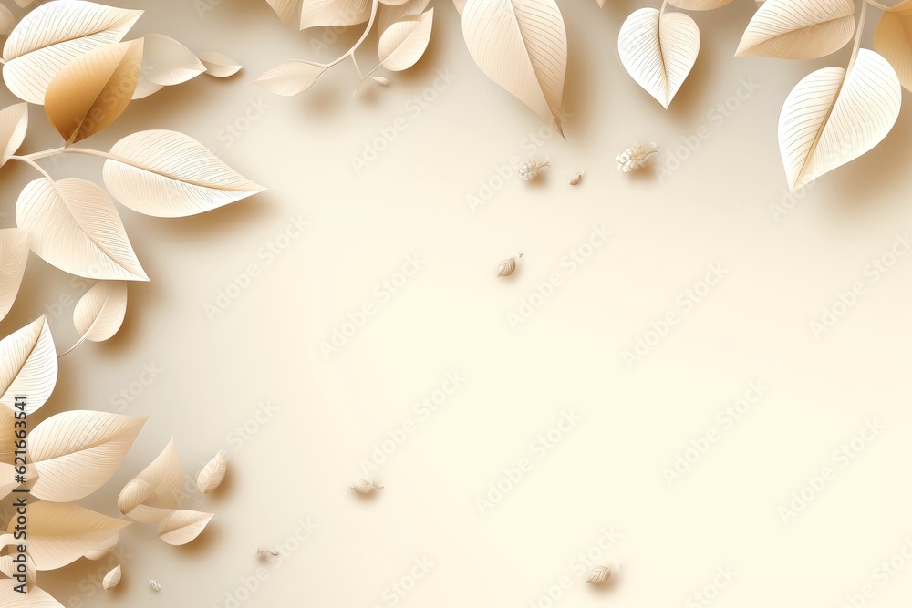 Fototapeta premium Floral border frame card template. multicolor flowers, leaves, for banner, wedding card. Springtime composition with copy-space, Generative AI illustration