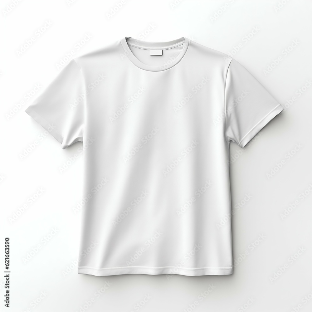 White Blank T-shirt on White Background. Generative ai White Blank T-shirt on White Background. Generative ai