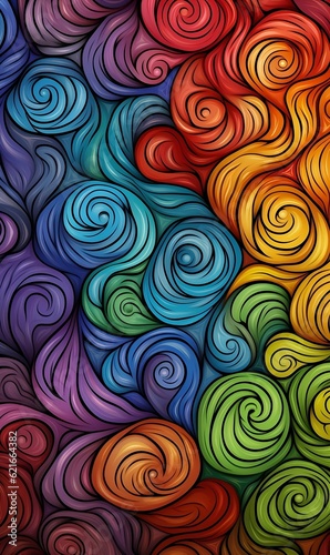 Colorful Swirling Abstract Art Design Pattern Phone Wallpaper Background