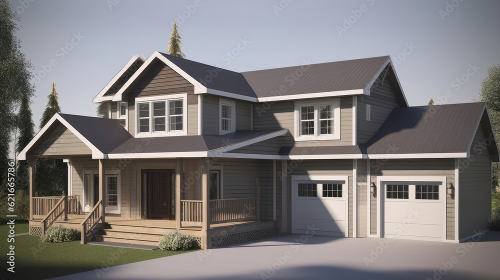 Cad 3d rendering of a house on the computer, mockup of house design, cad drafting in revit or autocad, AI Cad 3d rendering of a house on the computer, mockup of house design, cad drafting in revit or autocad, AI