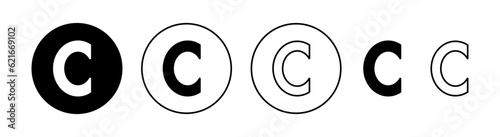 Copyright icon set for web and mobile app. copyright sign and symbol
