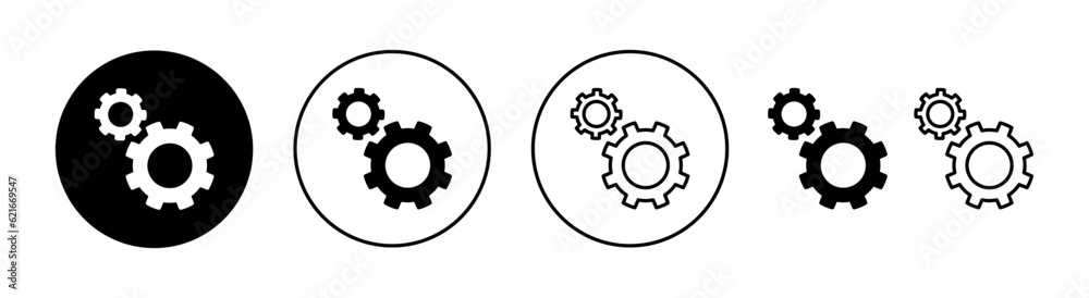 setting Icon set for web and mobile app. Cog settings sign and symbol. Gear Sign setting Icon set for web and mobile app. Cog settings sign and symbol. Gear Sign
