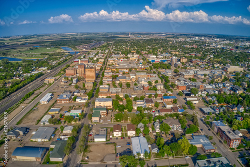 Bild auf Leinwand Aerial View of Brandon, Manitoba during Summer