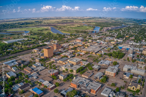 Aerial View of Brandon, Manitoba during Summer photo