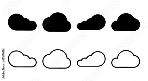Cloud icon set illustration. cloud sign and symbol