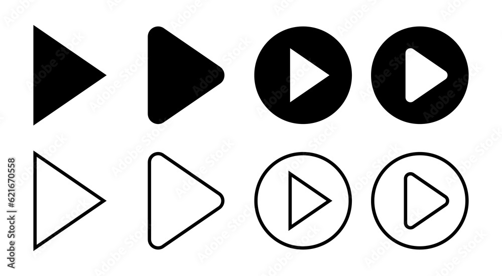 Play Icon set illustration. Play button sign and symbol Play Icon set illustration. Play button sign and symbol