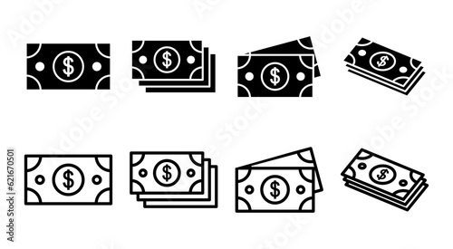 Money icon set illustration. Money sign and symbol