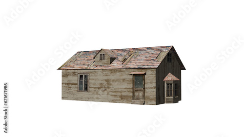 old wooden house 3d © lakmal