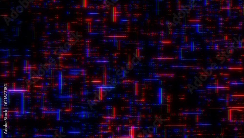 Wallpaper Mural Digital computer screen with neon lines and grid, motion abstract corporate, cyber, futuristic and retro style background Torontodigital.ca