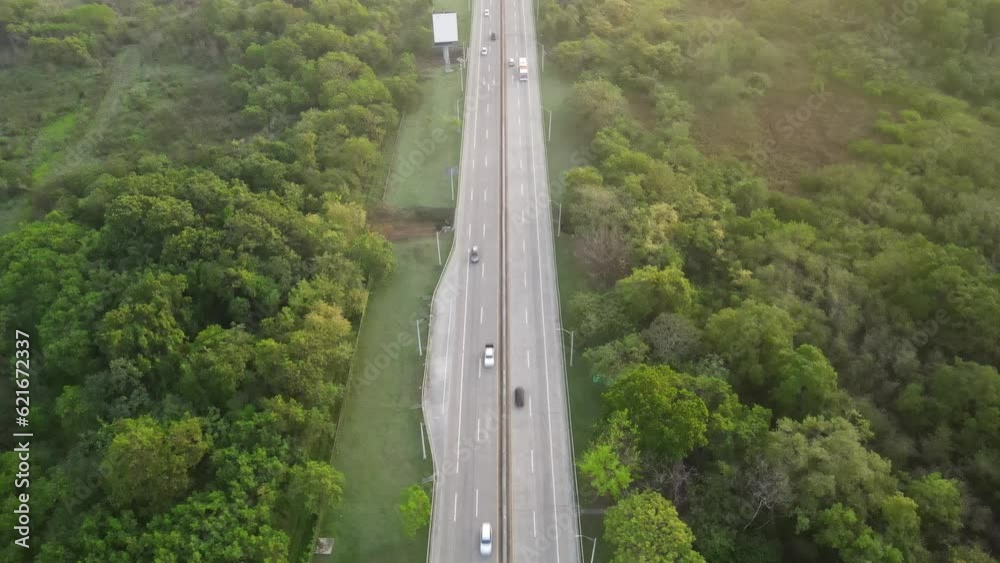 Highway during a sunset Highway during a sunset